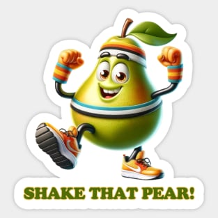 Groovy Pear: Fitness Fun Sticker